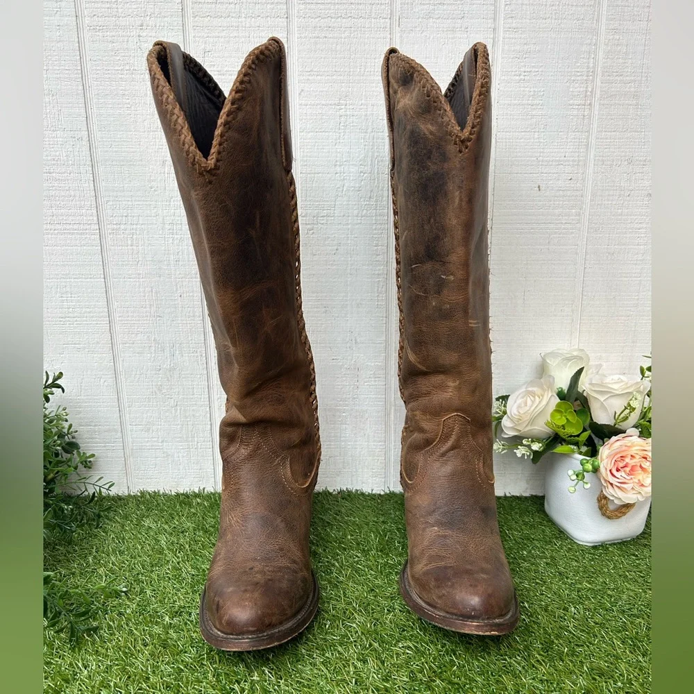 Classic Over-the-Knee Leather Boots in Brown